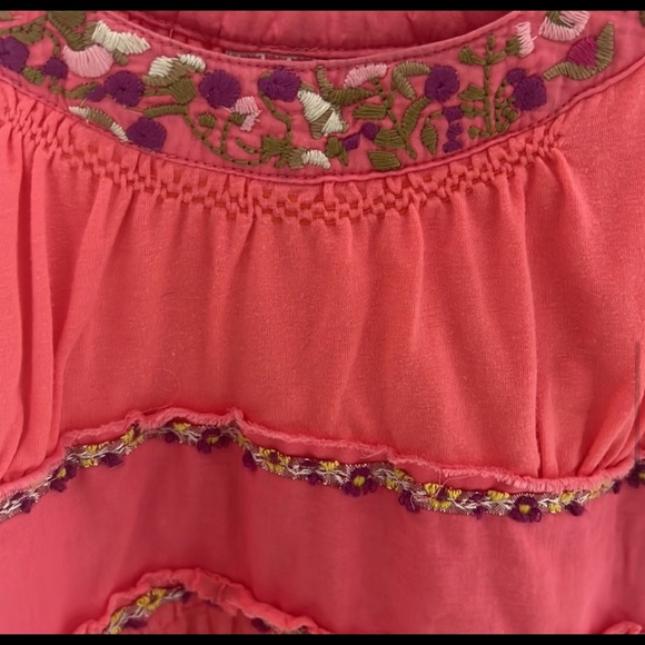 Good condition free people pink Sleeveless tunic tank size 8 bowtie in back - Picture 7 of 8